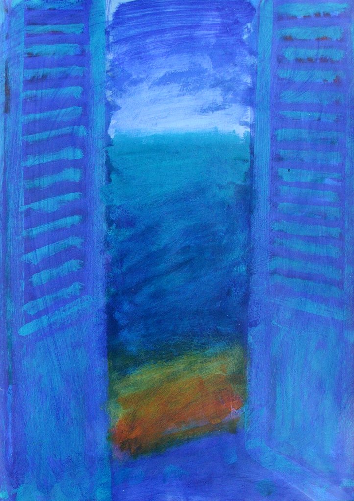 Detail of Blue Shutters by Sara Hayward