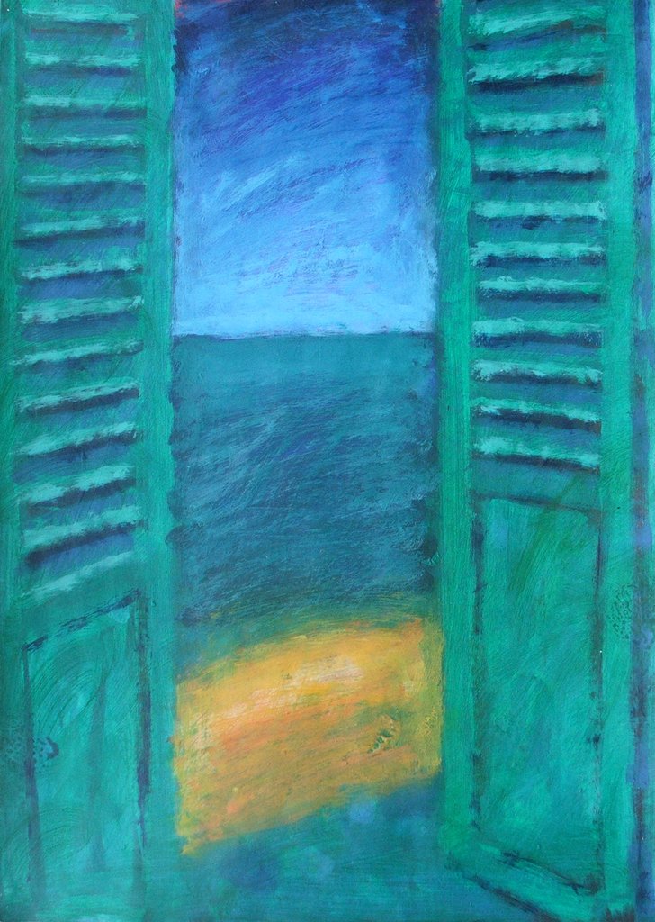 Detail of Green Shutters by Sara Hayward