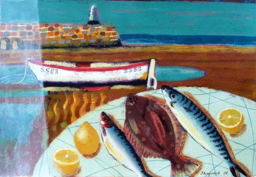 Detail of Plaice and Lemon by Sara Hayward