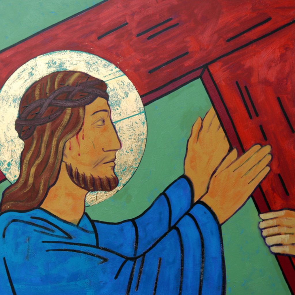 Detail of Jesus takes up his cross, 2017 by Sara Hayward