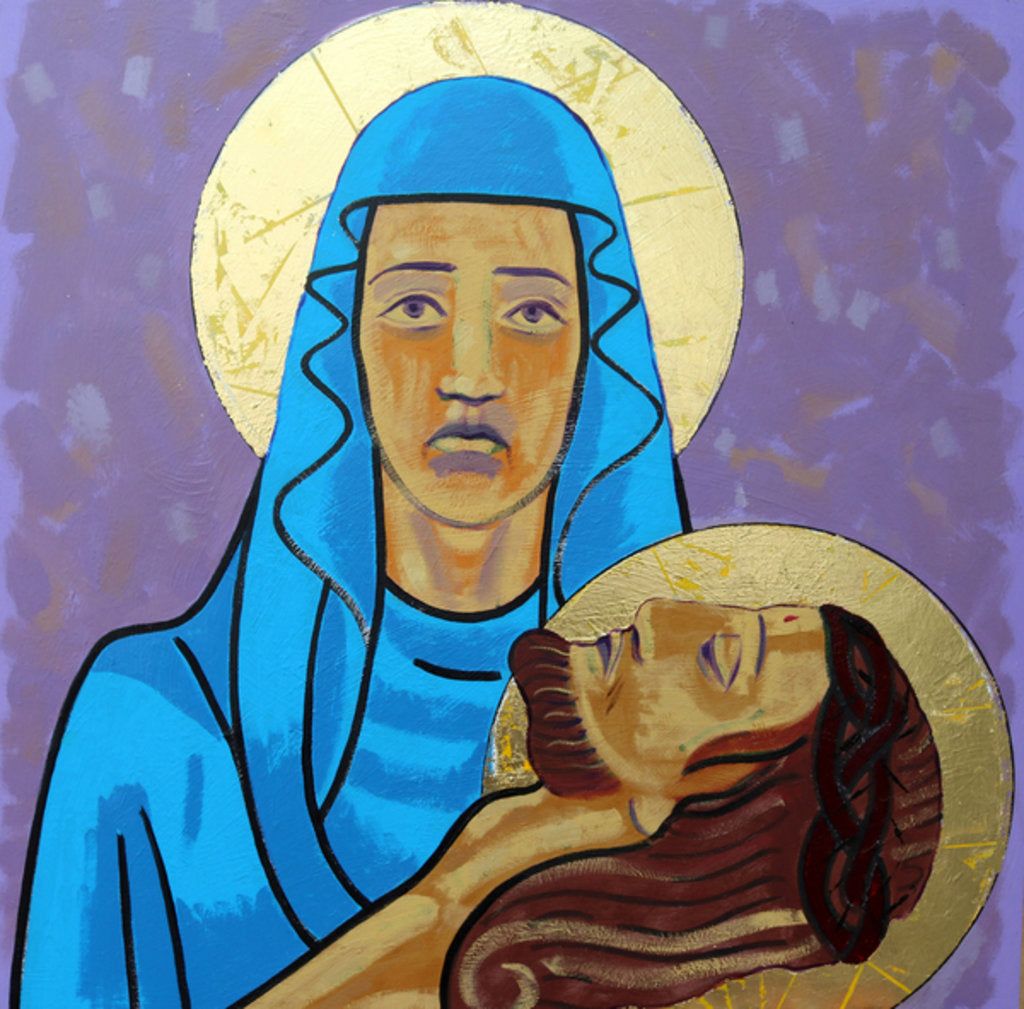 Detail of Jesus is taken down from the cross, 2017 by Sara Hayward