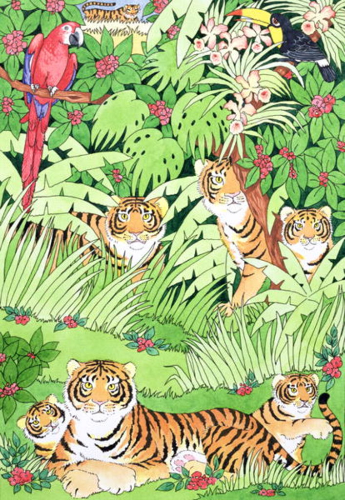 Detail of Tiger Jungle by Suzanne Bailey