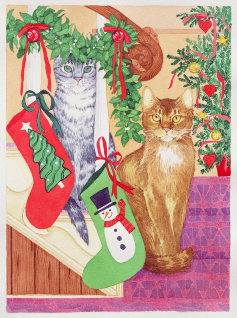 Detail of Cats on the stairs by Suzanne Bailey