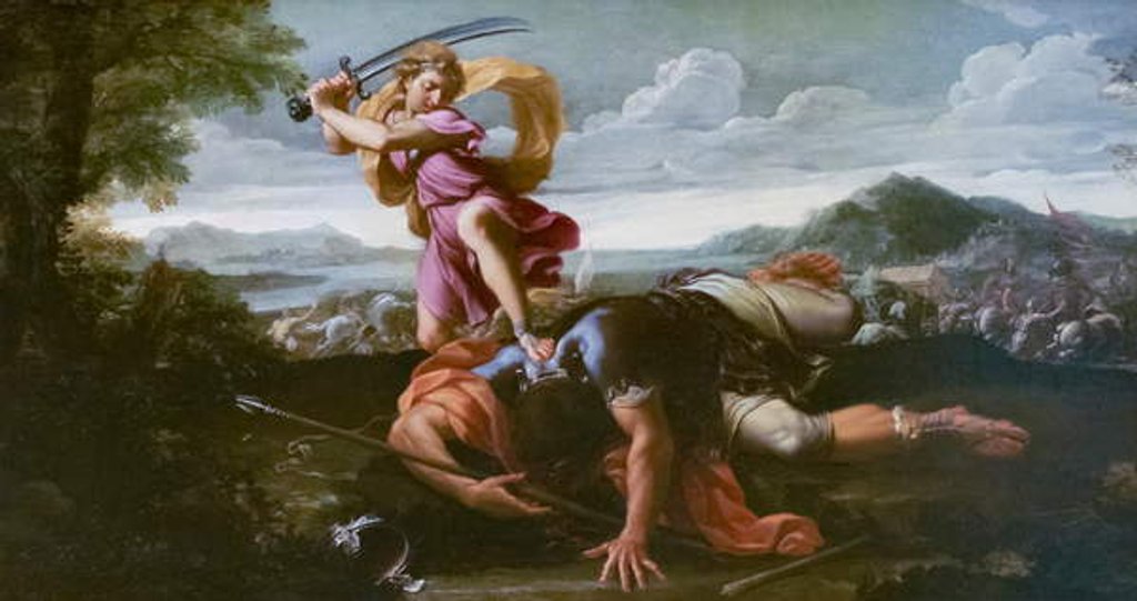 Detail of David and Goliath, late 1650s by Guillaume Courtois