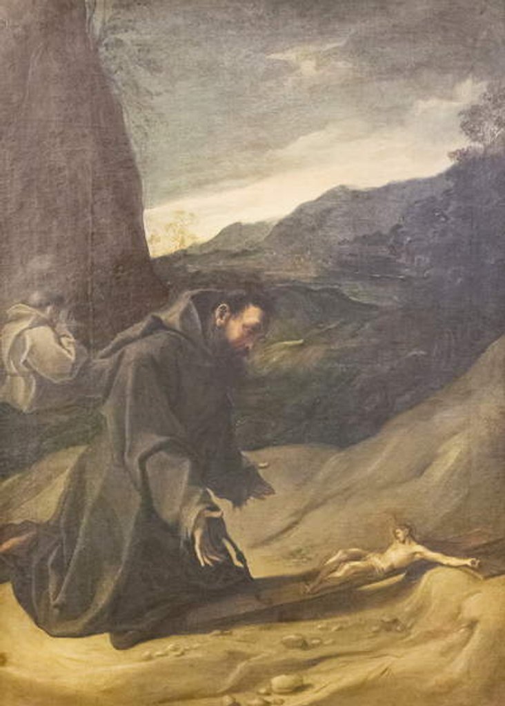 Detail of St Francis adoring the crucifix, c.1583-84, by Ludovico Carracci