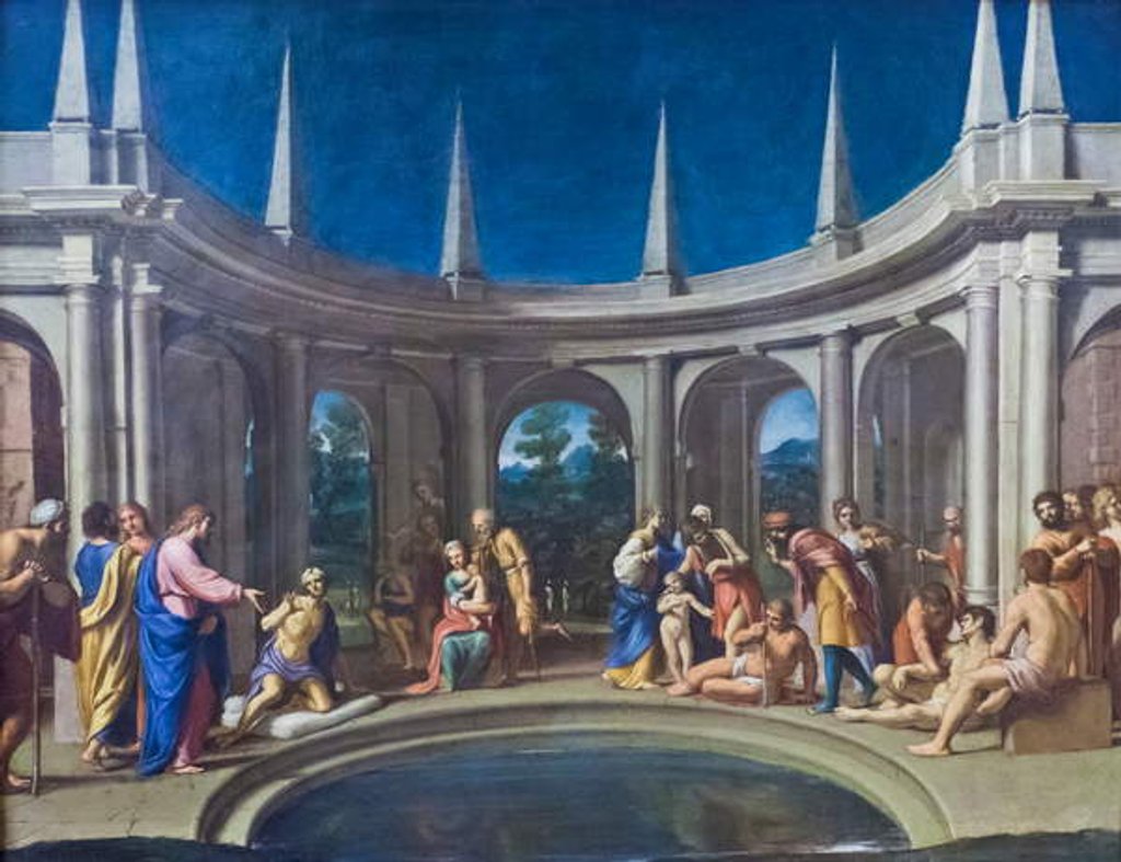 Detail of The Probatic Pool, 1605-06 by Lucio Massari