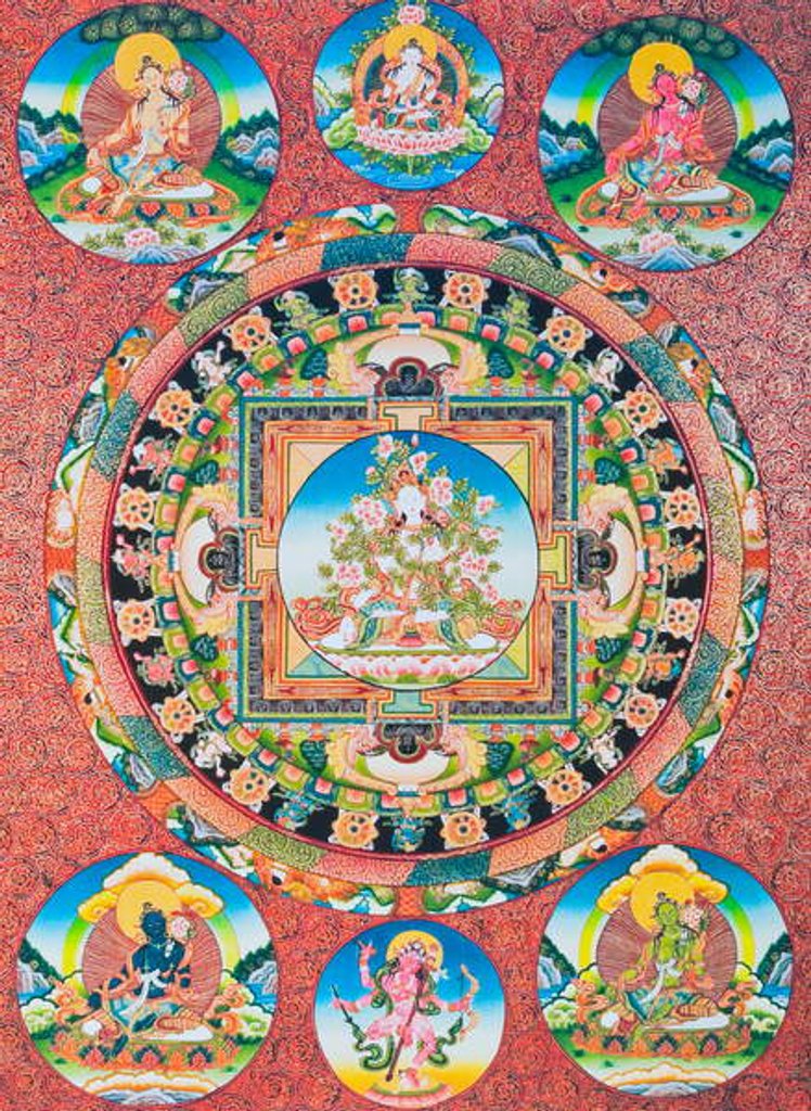 Detail of White Tara Mandala by School Nepalese