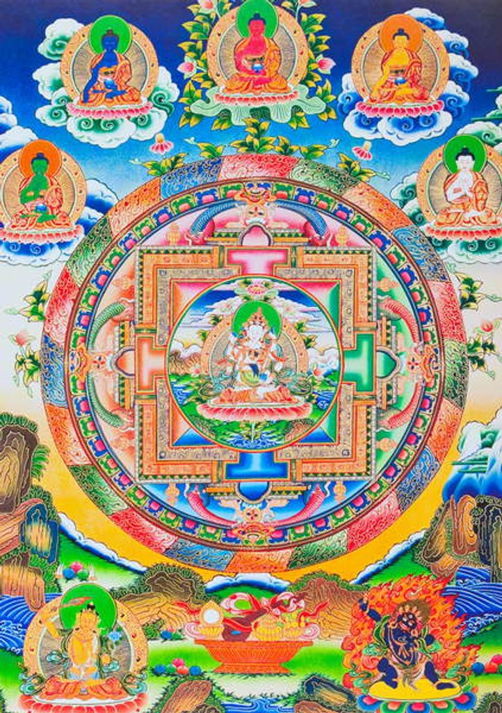 Detail of Vajrasattva, Mandala by School Nepalese