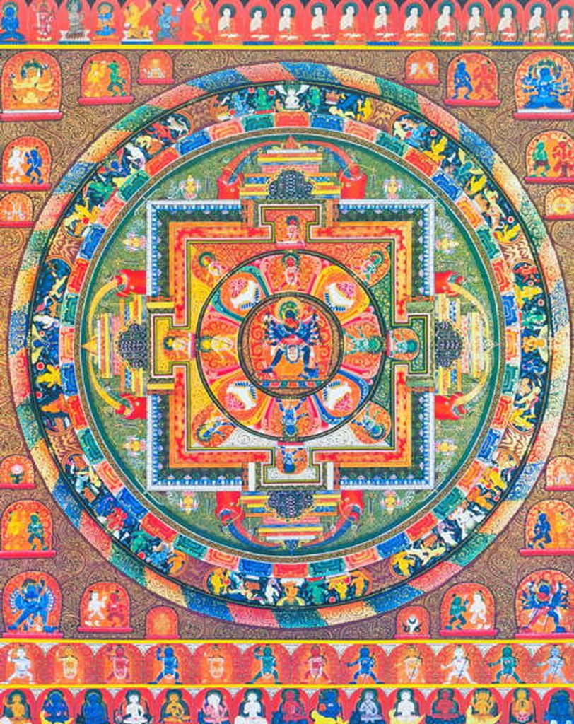 Detail of Chakrasambhara Mandala by School Nepalese