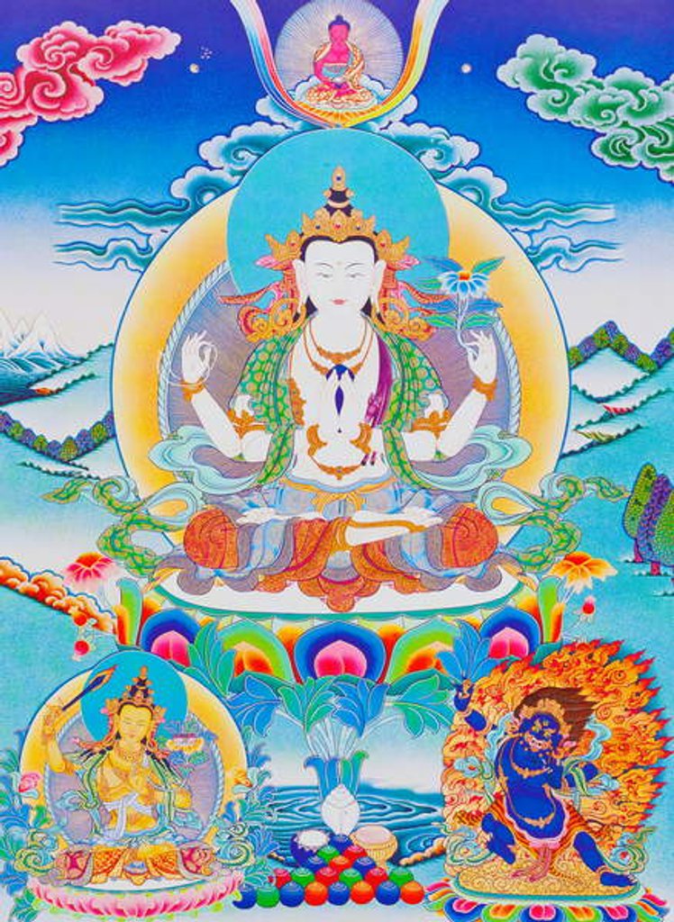 Detail of Image depicting Chenresi by School Nepalese