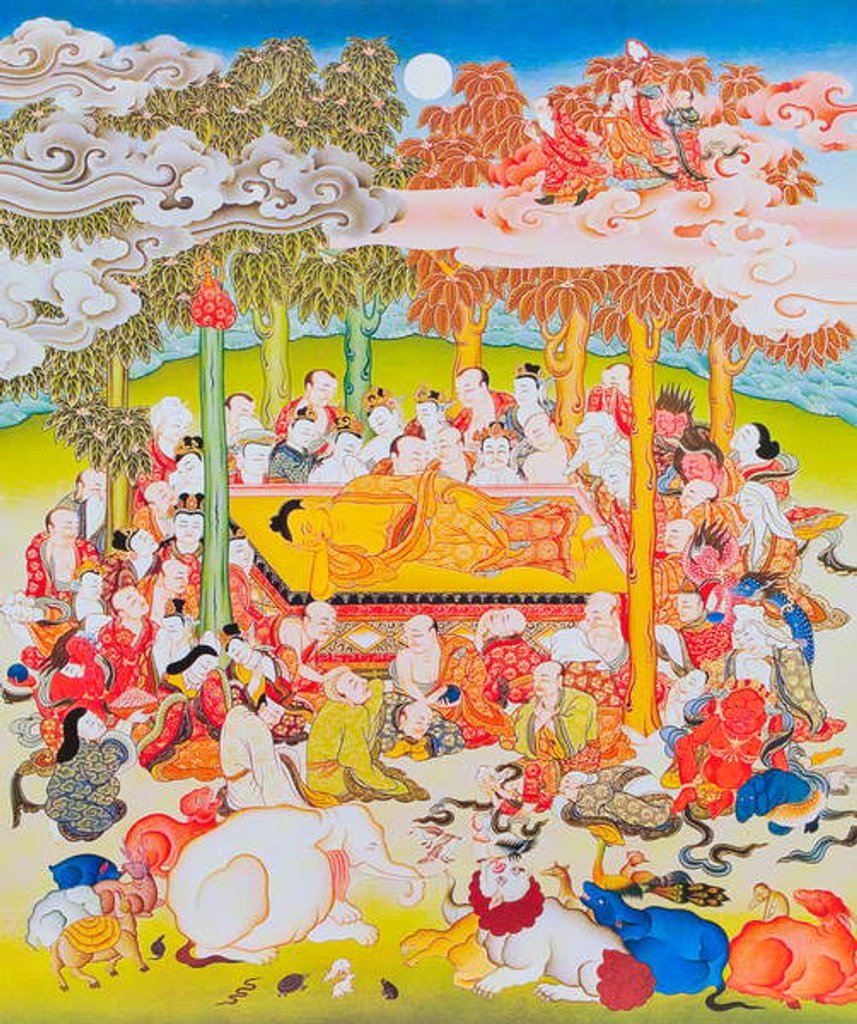 Detail of Image depicting the Buddha of Nirvana by School Nepalese