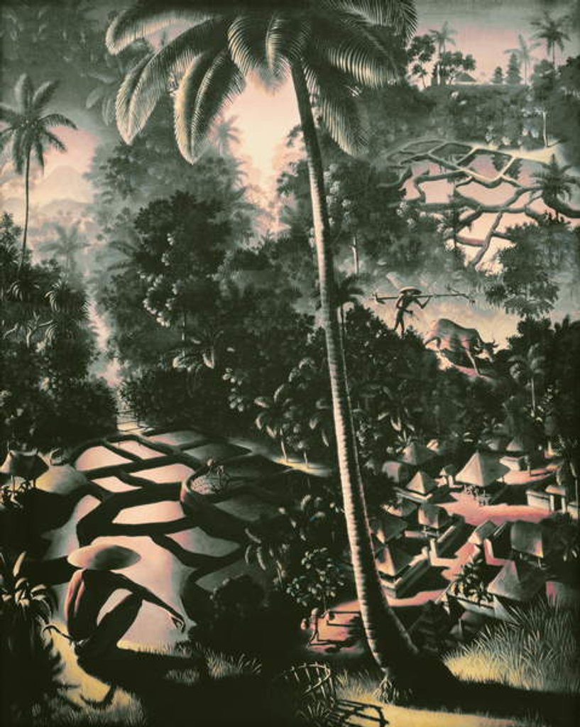 Detail of A view from above, 1934 by Walter Spies