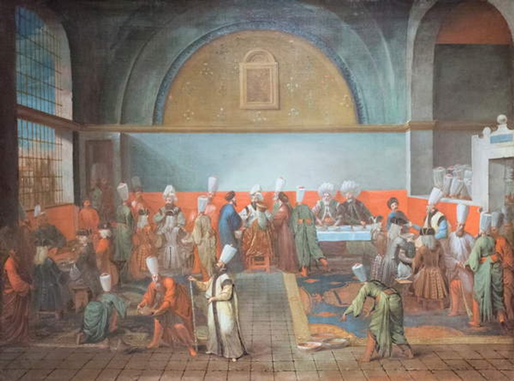 Detail of Dinner at the palace in honour of an ambassador, 1725 by Jean Baptiste Vanmour