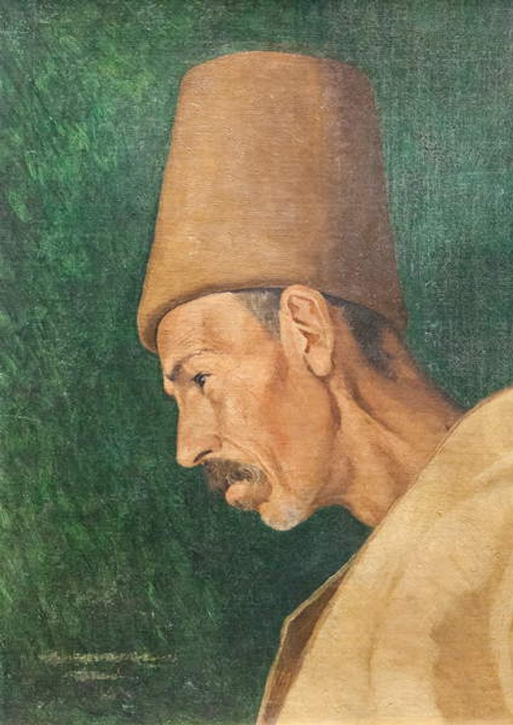 Detail of Kökenoglu Riza Efendi, 1871 by Osman Hamdi Bey