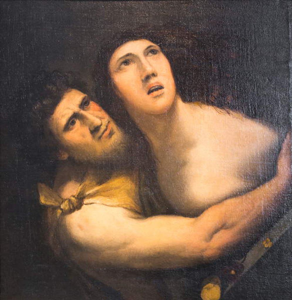 Detail of Satyr and nymph by Dosso Dossi