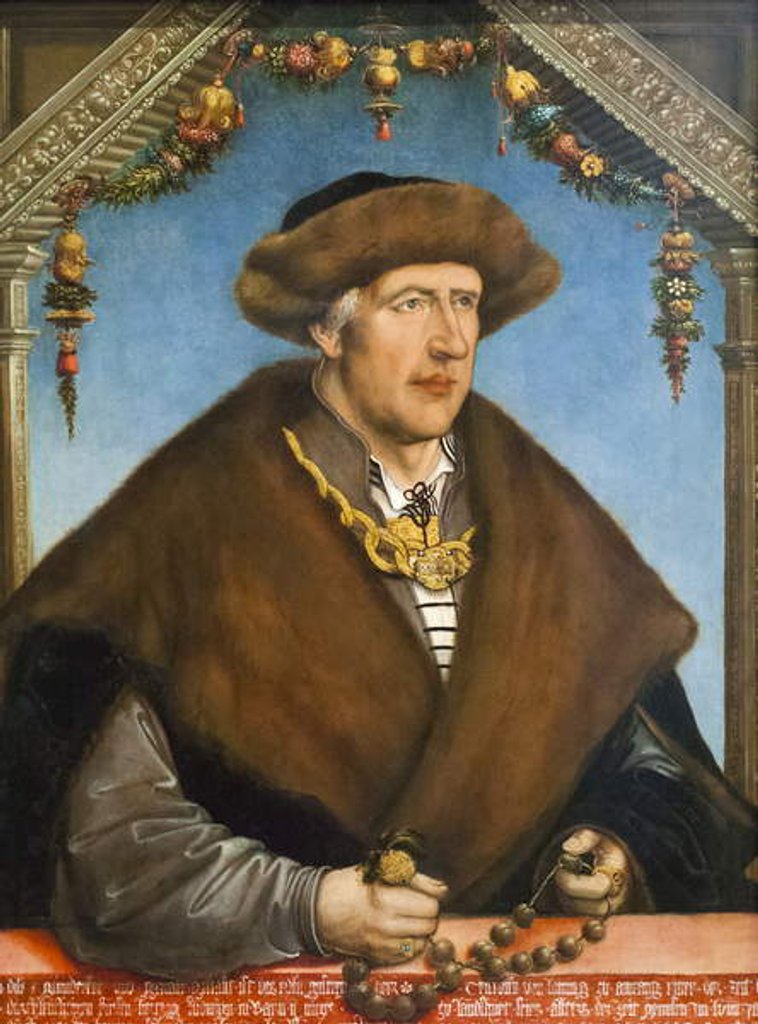 Detail of Portrait of Christoph van Laiming, 1517 by Hans Wertinger