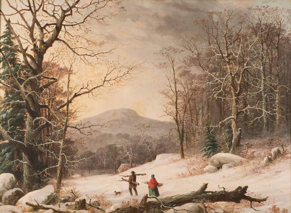 Detail of Gathering Wood, 1859 by George Henry Durrie
