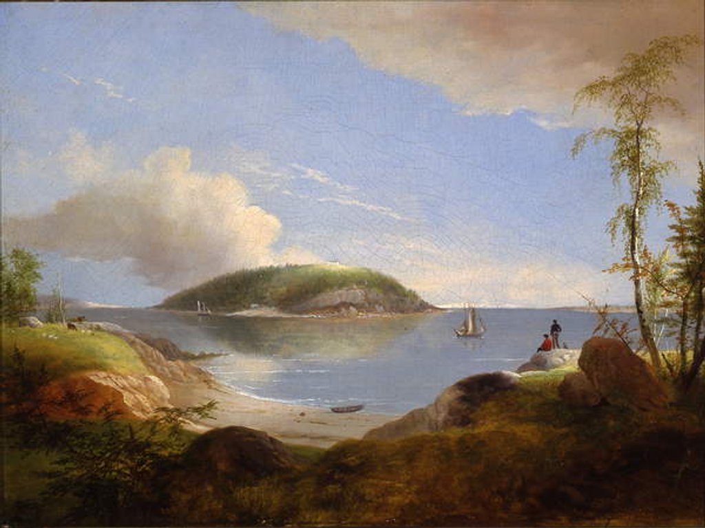 Detail of Souvenir of Bear Island, Maine, 1850 by Alvan Fisher