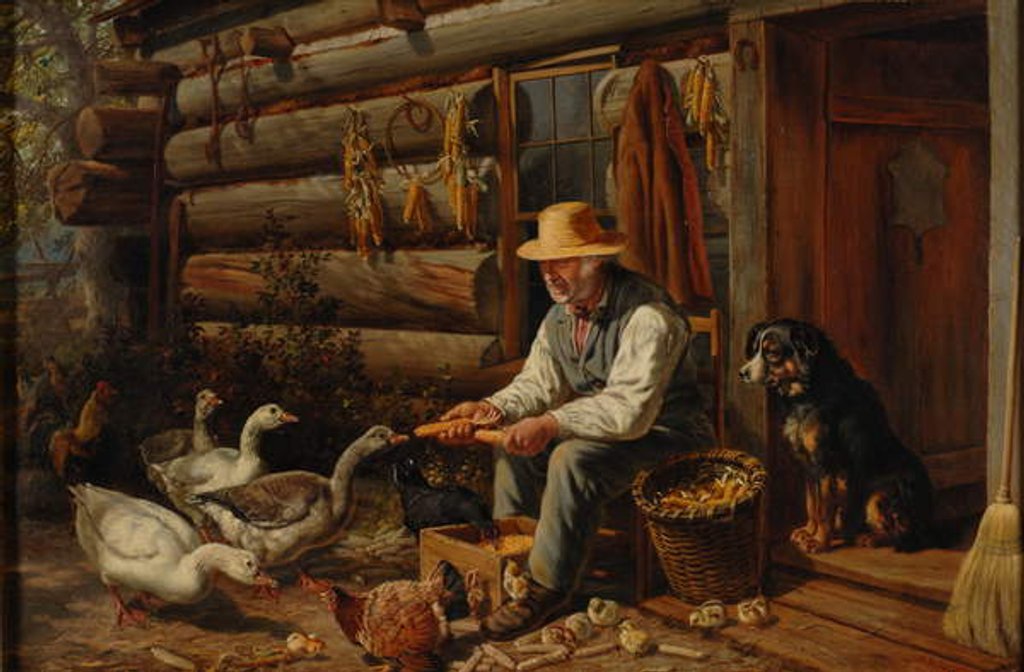 Detail of The Old Pioneer: Uncle Dan and His Pets, 1878 by Arthur Fitzwilliam Tait