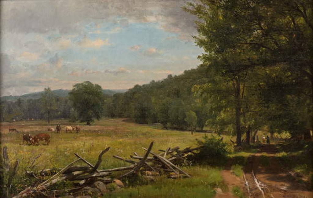 Detail of The Meadow, c.1870 by Thomas Worthington Whittredge