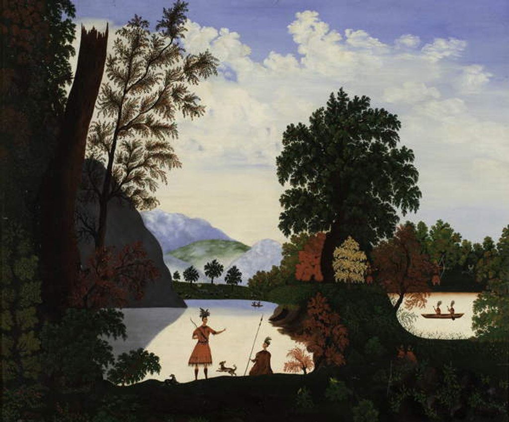 Detail of Landscape with Indians, 1880 by American School