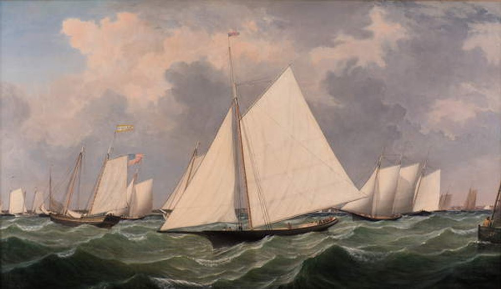 Detail of New York Yacht Club Regatta, 1856 by Fitz Henry Lane