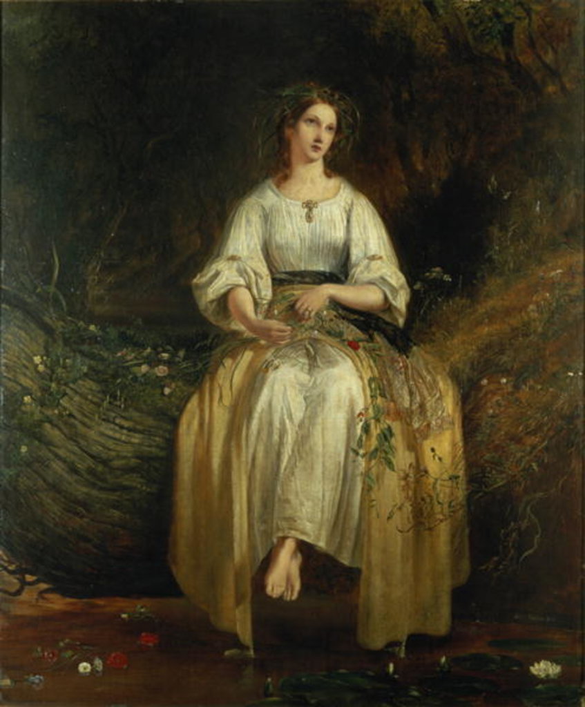 Detail of Ophelia weaving her garlands, 1842 by Richard Redgrave