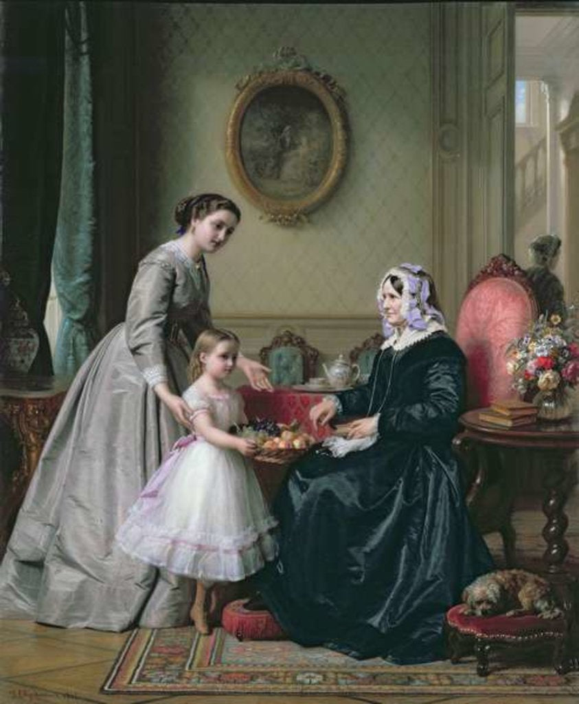 Detail of Interior at 'The Chestnuts' Wimbledon, Grandmother's birthday, by J.L. (1811-88) Dyckmans