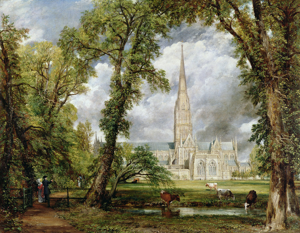 Detail of View of Salisbury Cathedral from the Bishop's Grounds, c.1822 by Anonymous