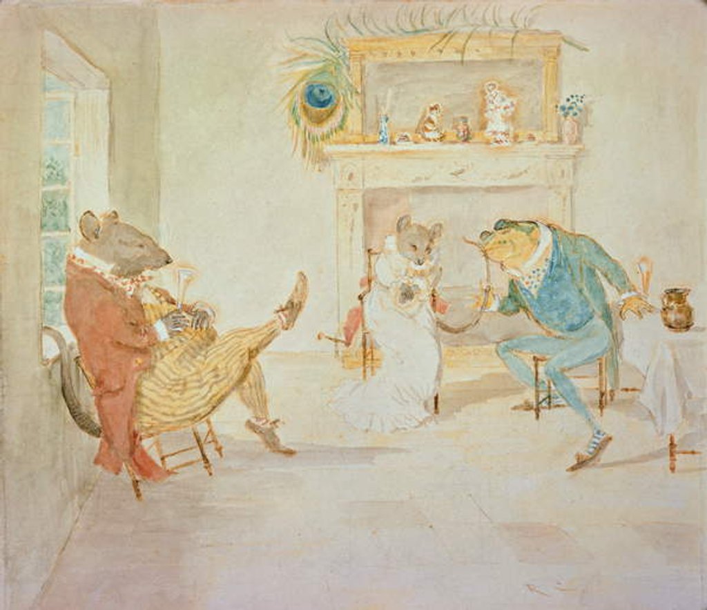 Detail of Illustration from 'A Frog He Would a Wooing Go' by Randolph Caldecott
