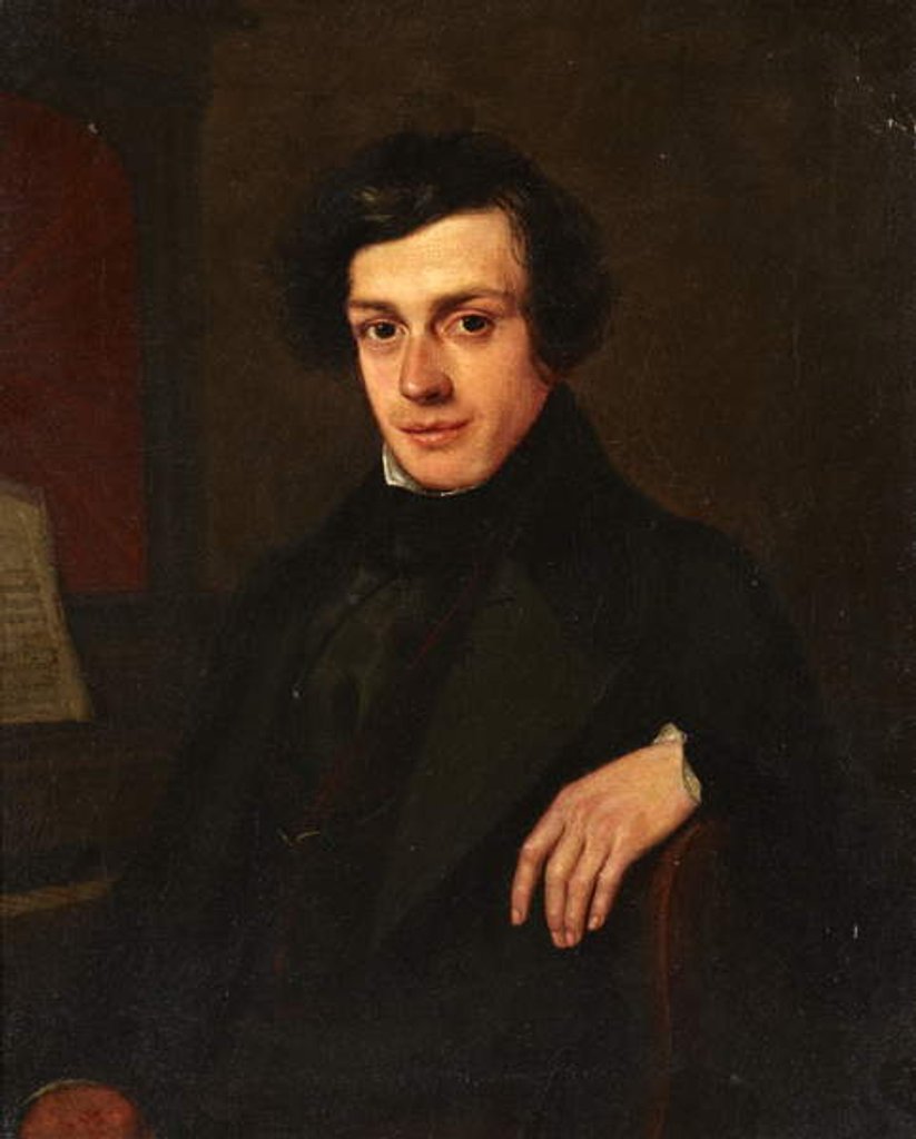 Detail of Portrait of a Young Man aside a Piano, c.1810-30 by John Linnell