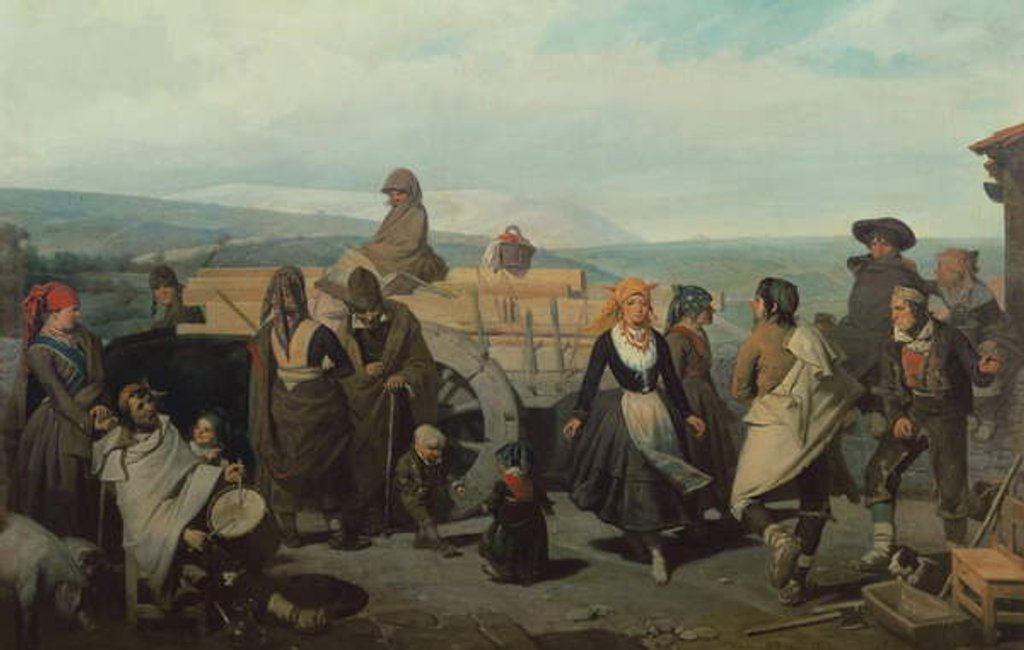 Detail of Sorian Peasants Dancing, 1866 by Valeriano Dominguez Becquer