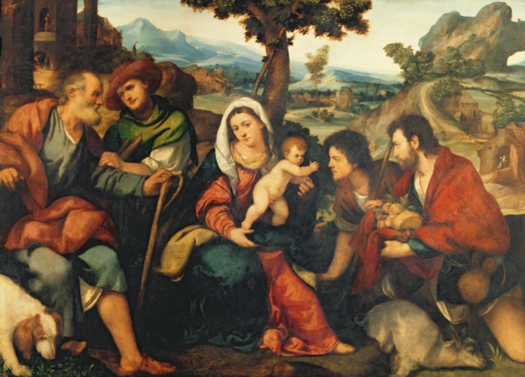 Detail of The Adoration of the Shepherds by Jacopo Palma