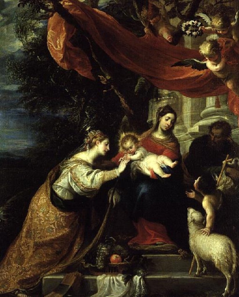 Detail of The Mystic Betrothal of St. Catherine, 1660 by Mateo Cerezo
