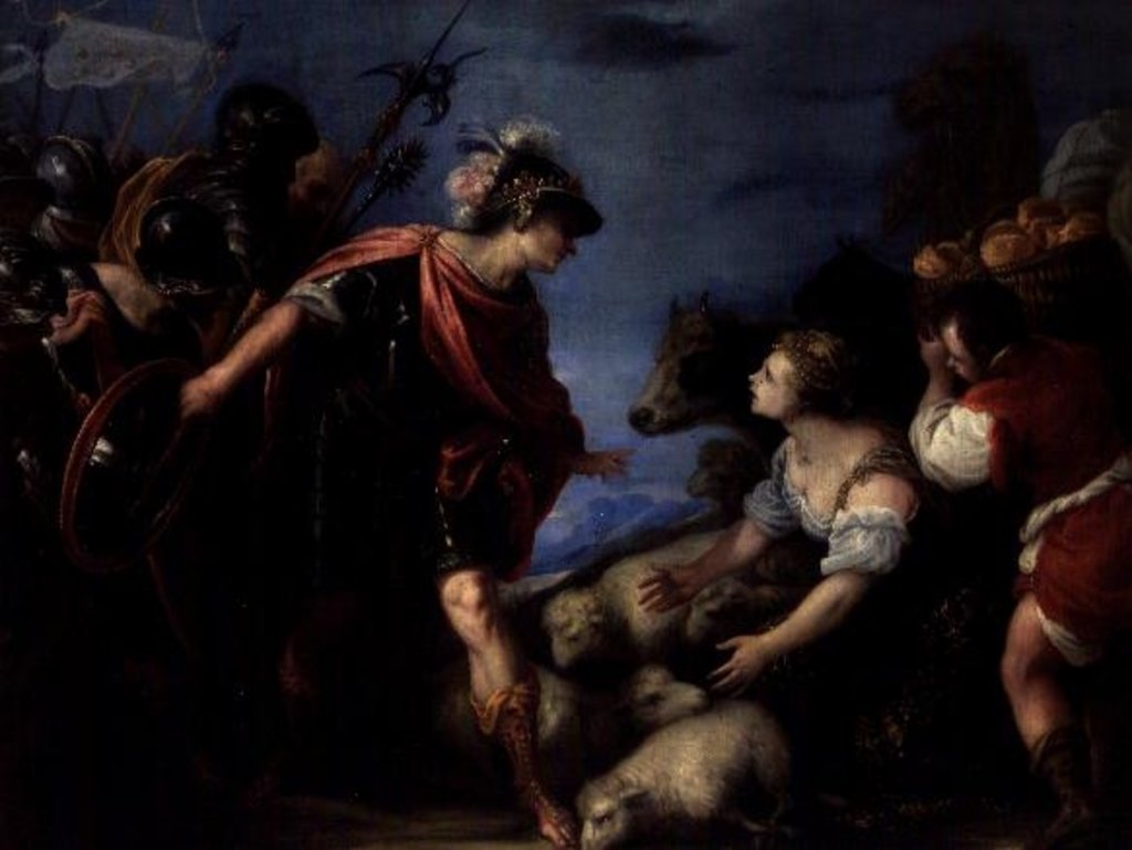 Detail of The Prudent Abigail by Juan Antonio Escalante