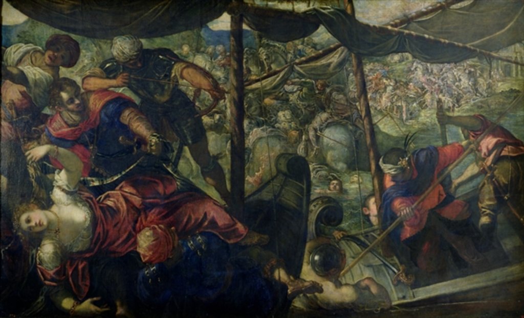 Detail of Battle between Turks and Christians, c.1588/89 by Jacopo Robusti Tintoretto