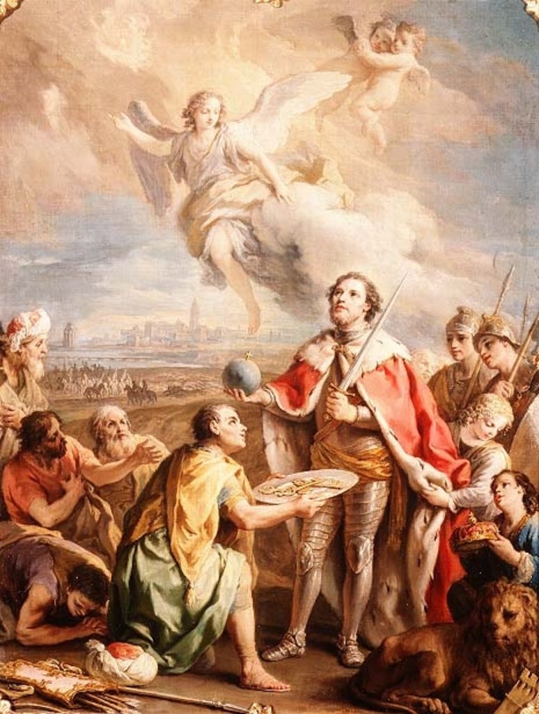 Detail of The Surrender of Seville to St. Ferdinand by Charles-Joseph Flipart