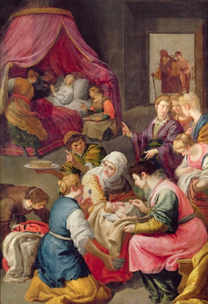 Detail of The Birth of the Virgin, 1640 by Jusepe or Jose Leonardo
