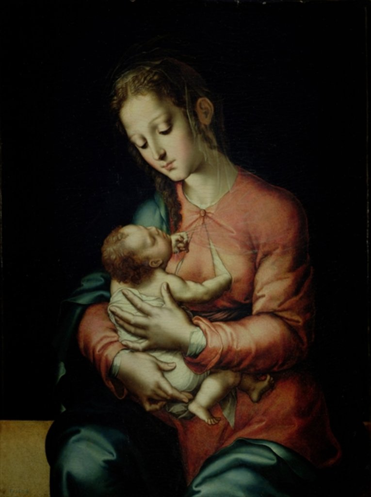 Detail of The Virgin and Child by Luis de Morales