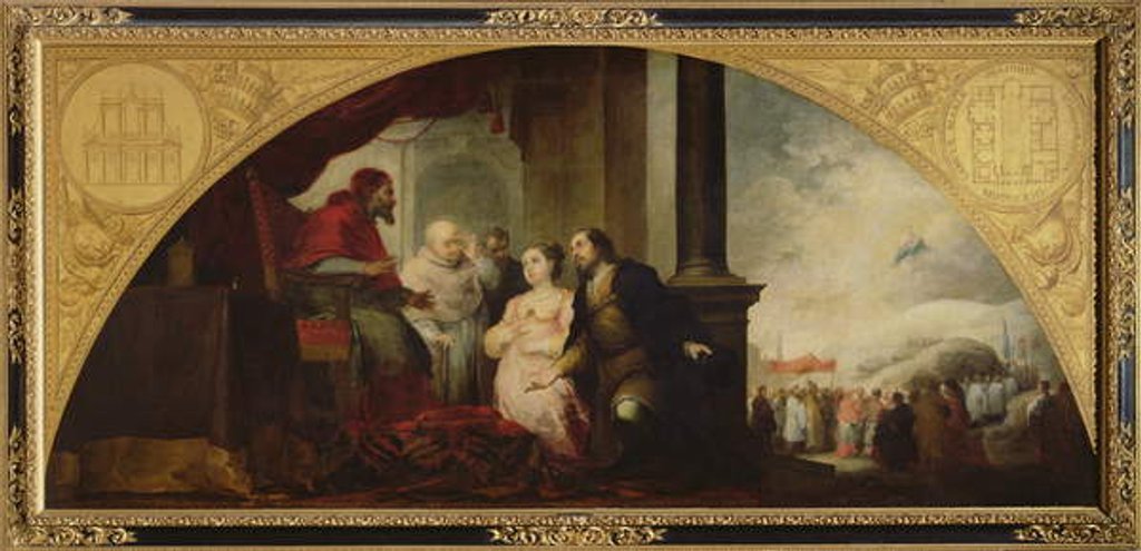 Detail of The Story of the Foundation of Santa Maria Maggiore in Rome: The Patrician Reveals his Dream to the Pope, c.1662-65 by Bartolome Esteban Murillo