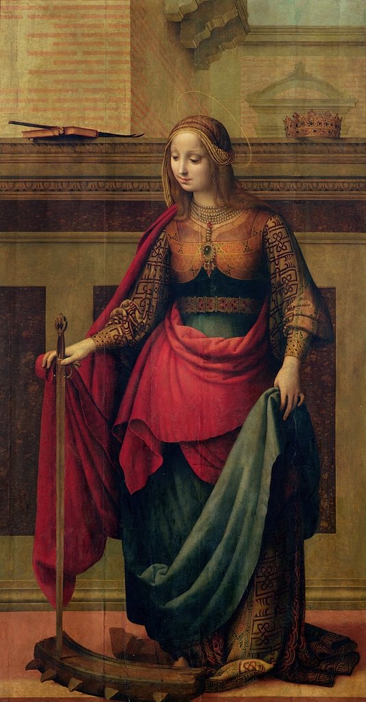 Detail of St. Catherine of Alexandria by Fernando Yanez de Almedina