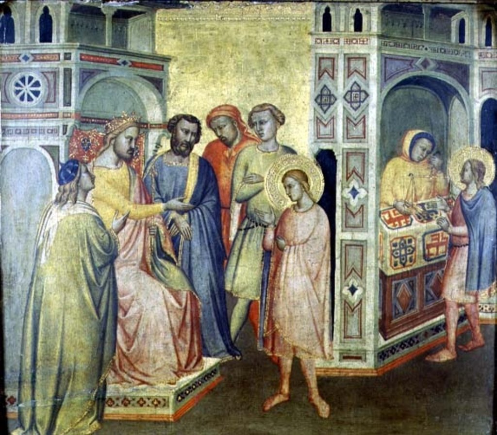 Detail of St. Eligius before King Clothar, c.1365 by Taddeo Gaddi