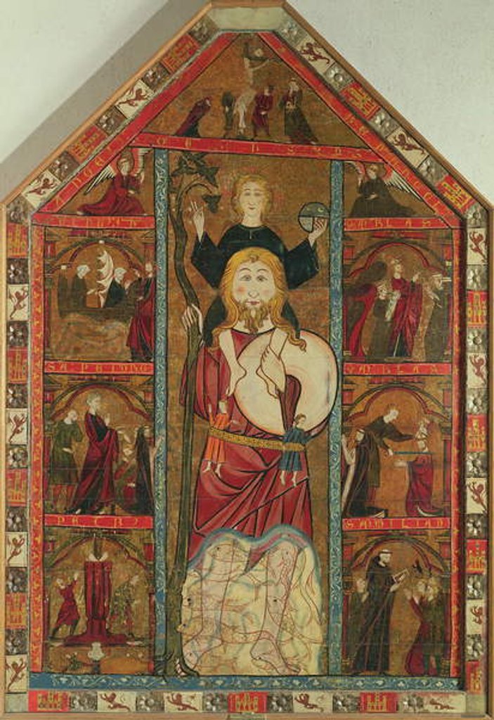 Detail of St. Christopher and the Infant Christ, The Deposition and Scenes from the Lives of the Saints by Master of the Castilian School
