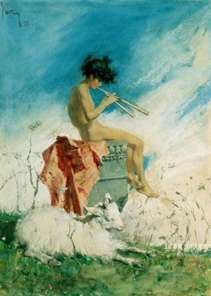 Detail of Idyll, 1868 by Mariano José María Bernardo Fortuny y Carbó