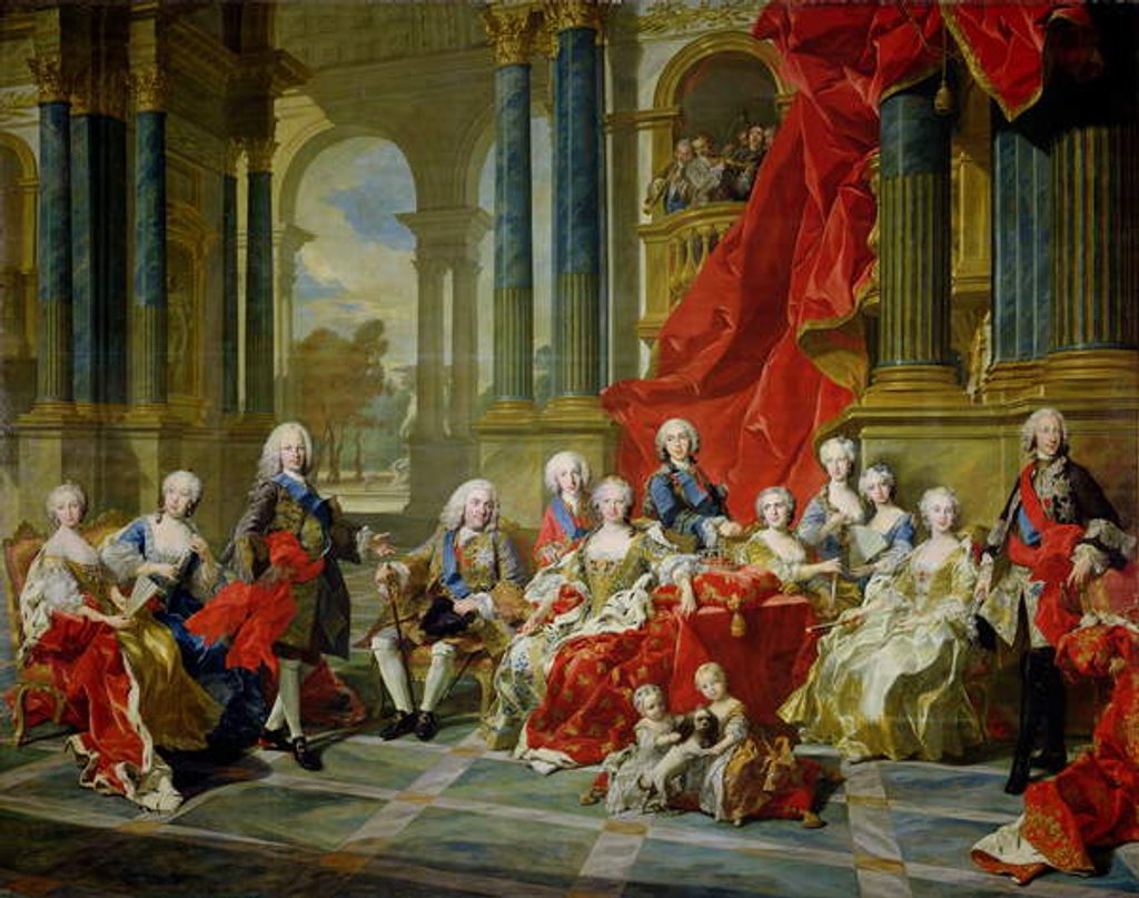 Detail of The Family of Philip V, 1743 by Louis Michel van Loo