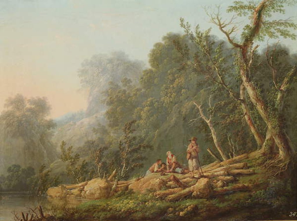 Detail of Landscape, 1773 by Jean Baptiste Pillement