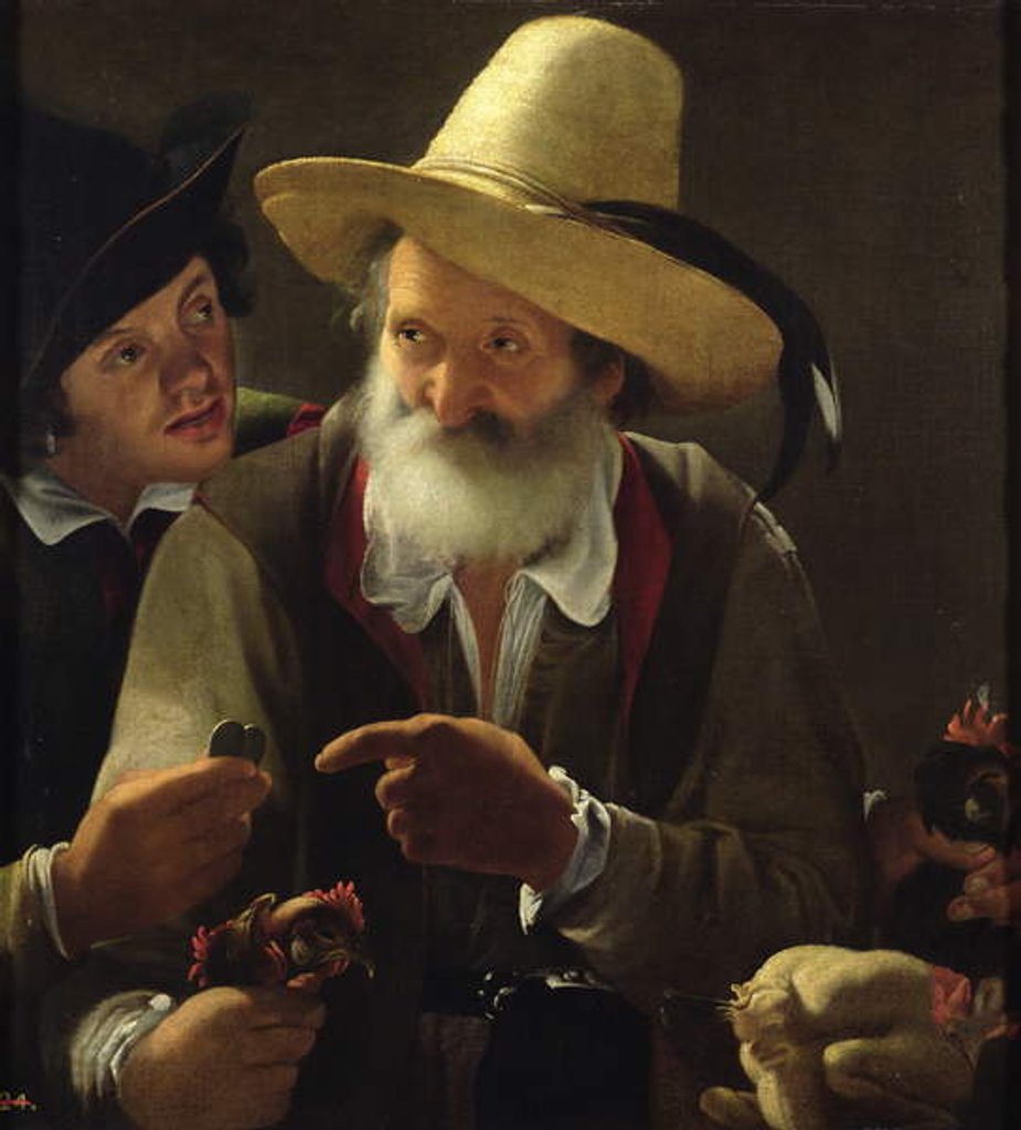 Detail of The Bird Seller by Pensionante de Saraceni