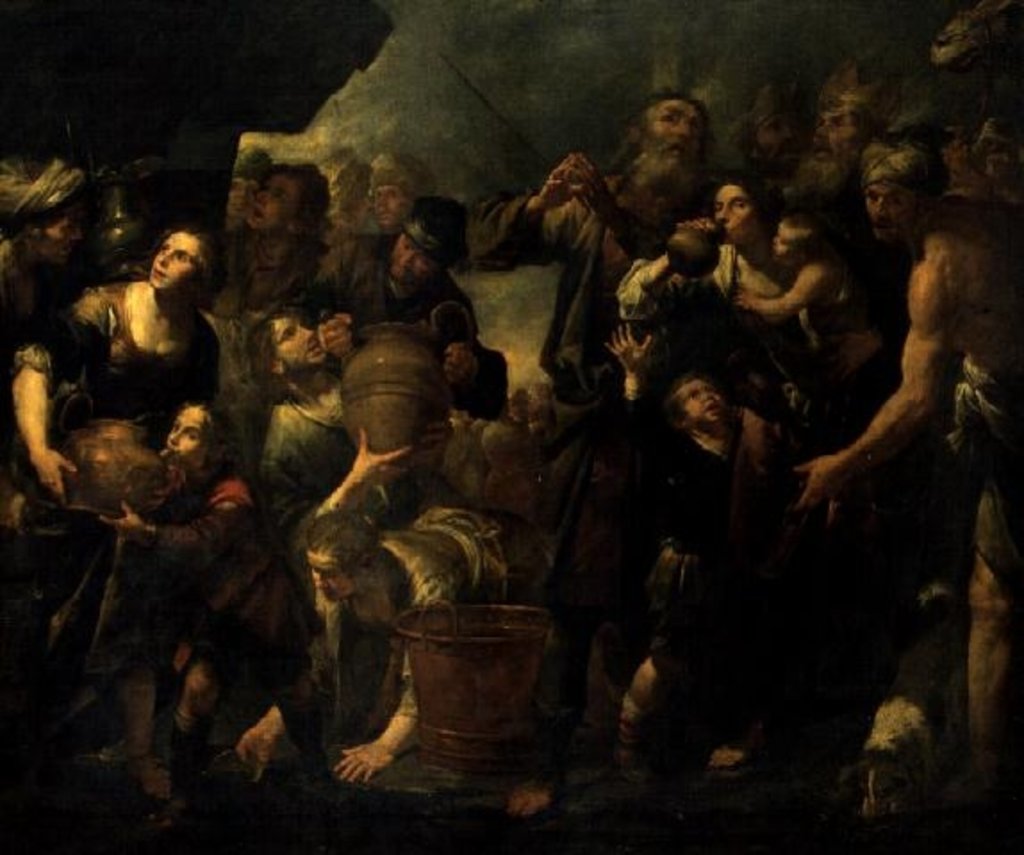 Detail of Moses Drawing Water from the Rock by Gioacchino Assereto