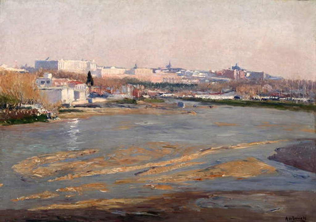 Detail of The Banks of the River Manzanares, 1912 by Aureliano de Beruete