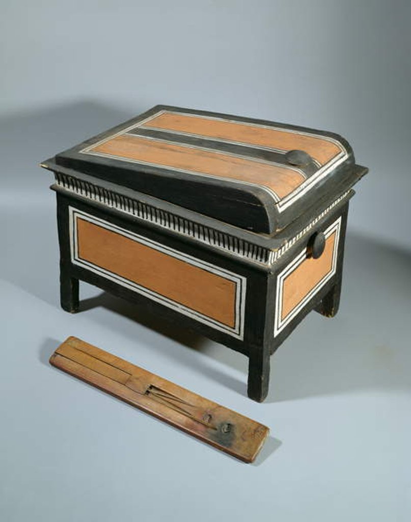 Detail of Scribe's chest by New Kingdom Egyptian